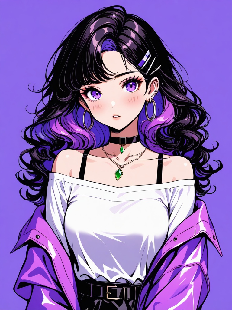 Curly Hair,  1girl,  looking at viewer on Tensor.Art