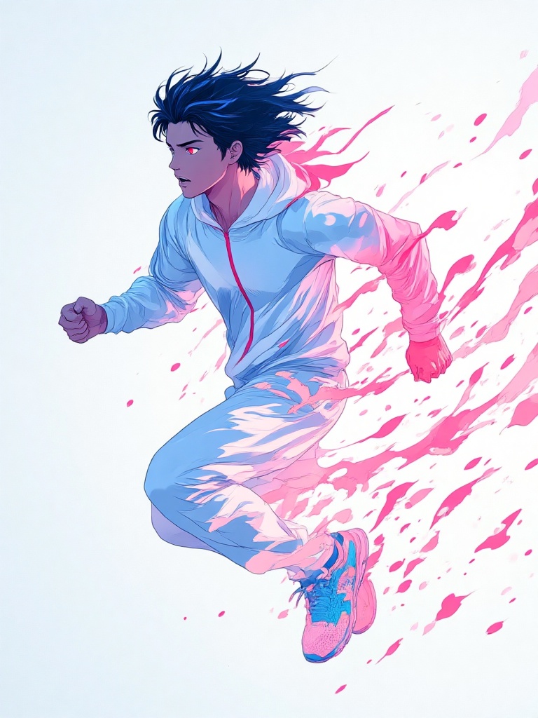 hood,  black hair,  male focus on Tensor.Art