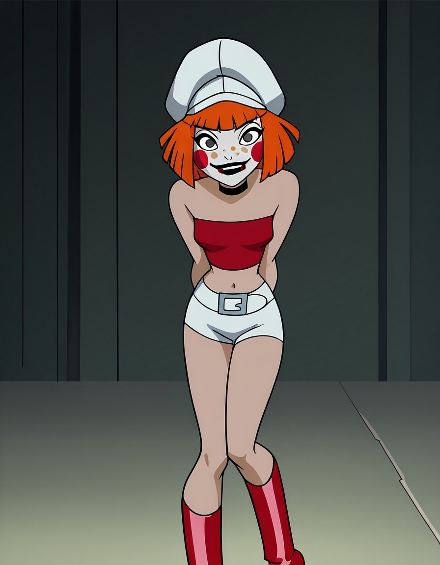 deedees,  short hair,  white cabbie hat on Tensor.Art