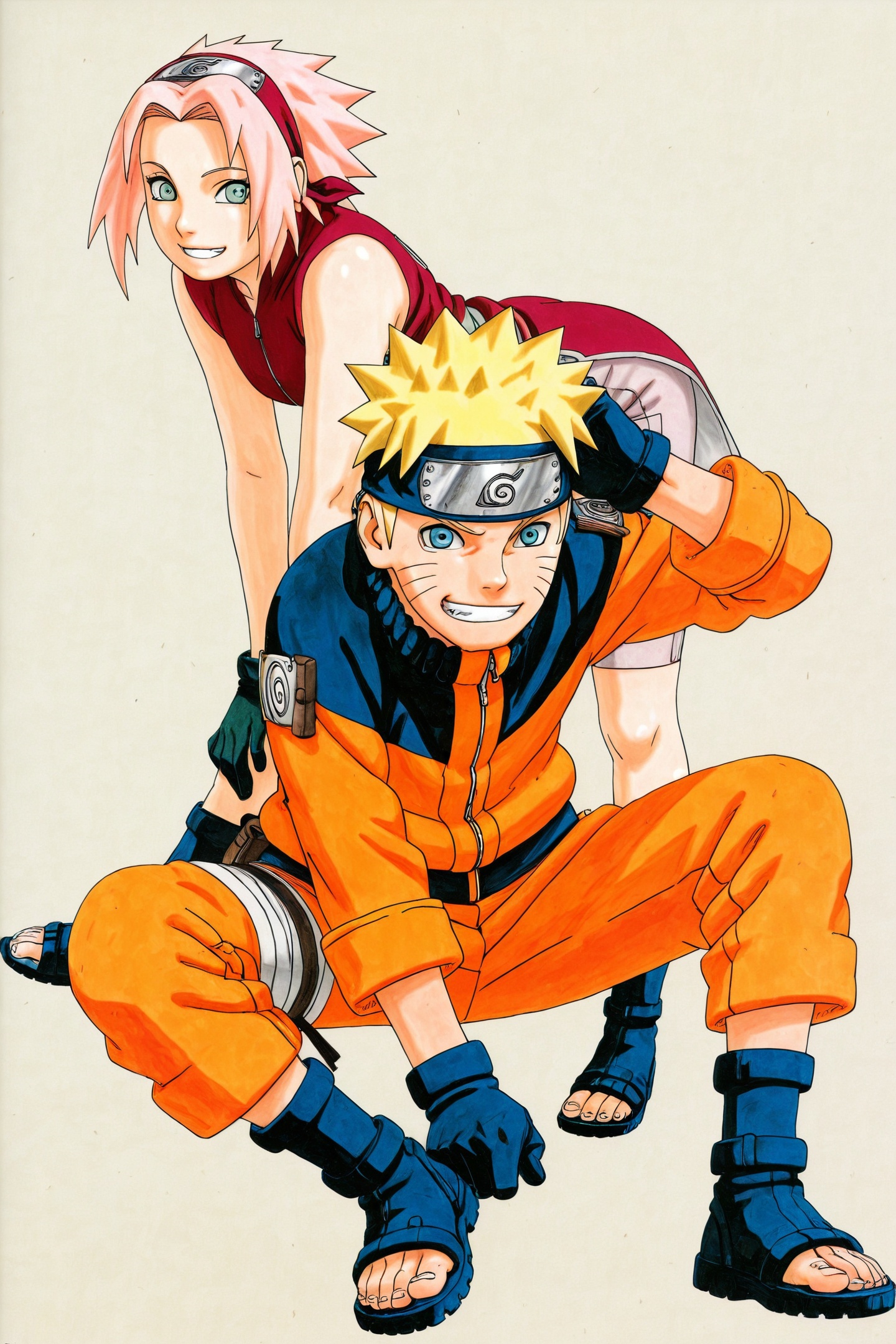 Kishimoto Masashi Style,  1girl,  haruno sakura on Tensor.Art