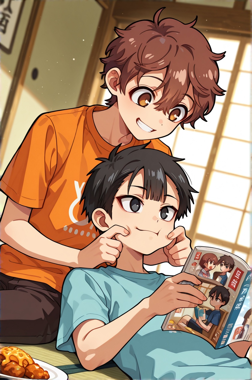 2boys,  yokoosh,  orange t-shirt on Tensor.Art