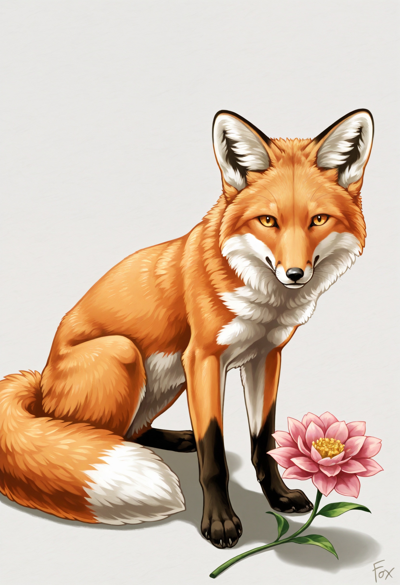 fox,  no humans,  flowers on Tensor.Art