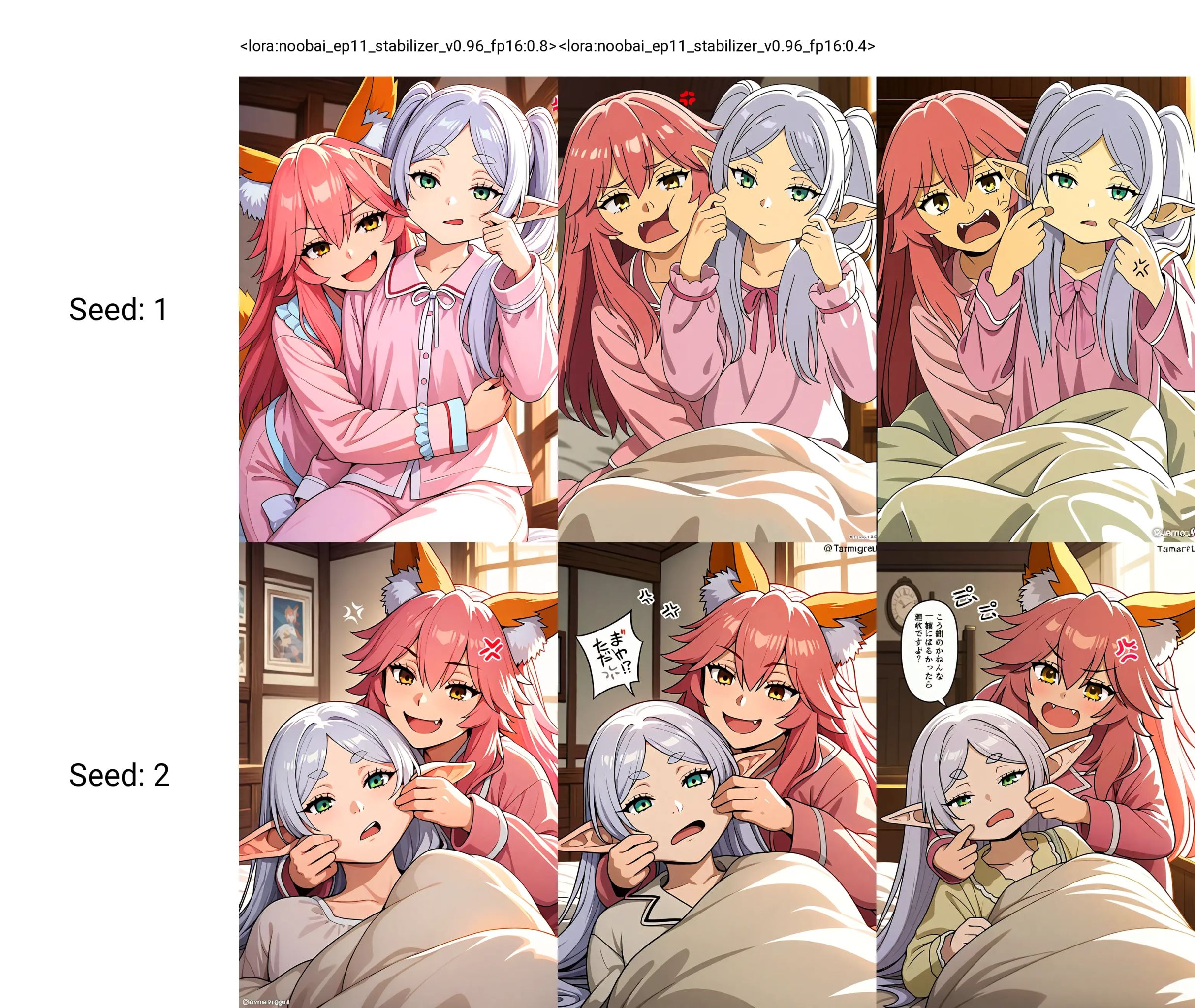 2girls,  tamamo \(fate\),  pink hair on Tensor.Art