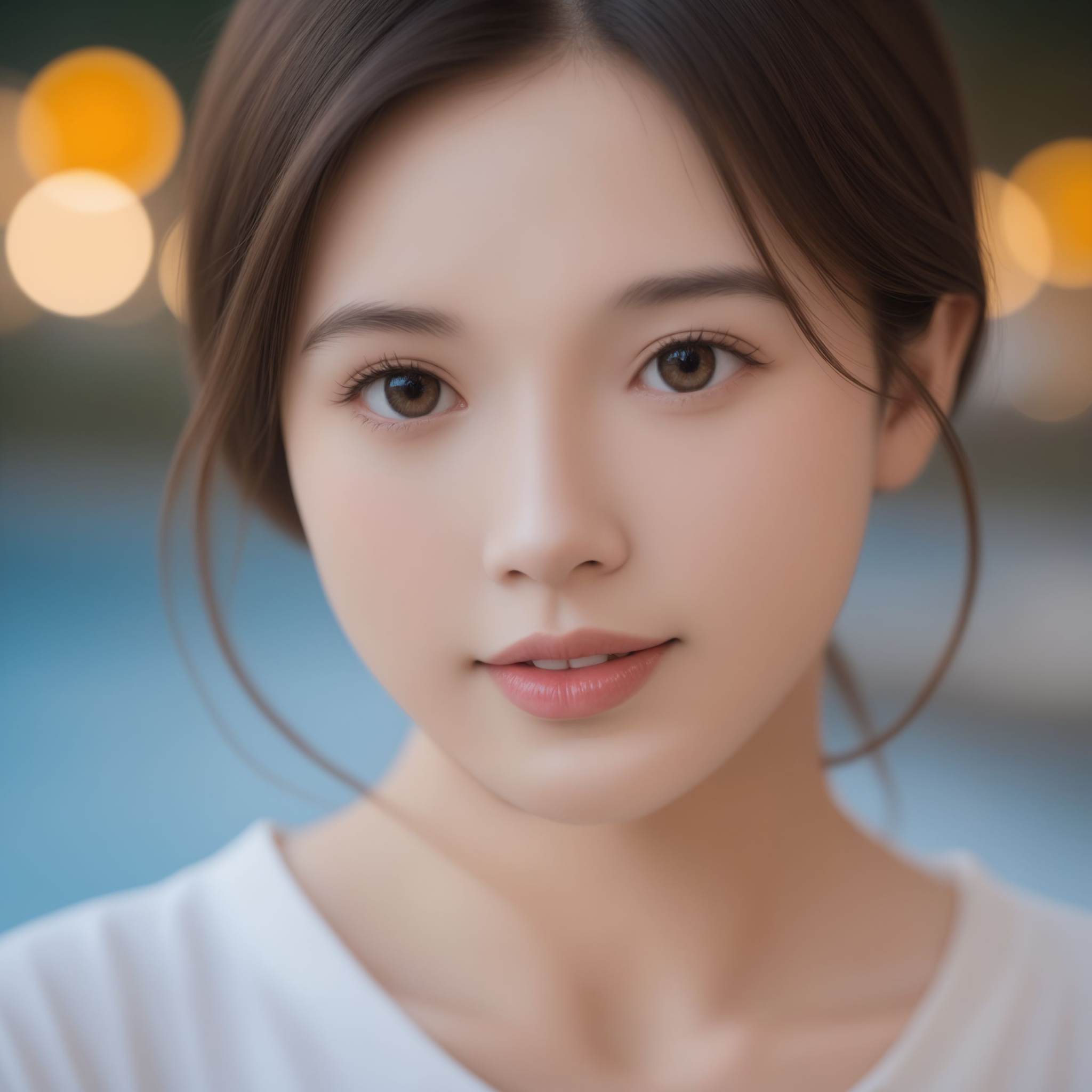 chinese girl,hyperrealistic digital painting by Jeremiah Ketner and Charlie Bowater and Stanley Artgerm and Thomas Saliot and J. Scott Campbell, shallow depth of field, realistic anime, bokeh, lifelike anime woman, closeup on cute face, eyes, lips