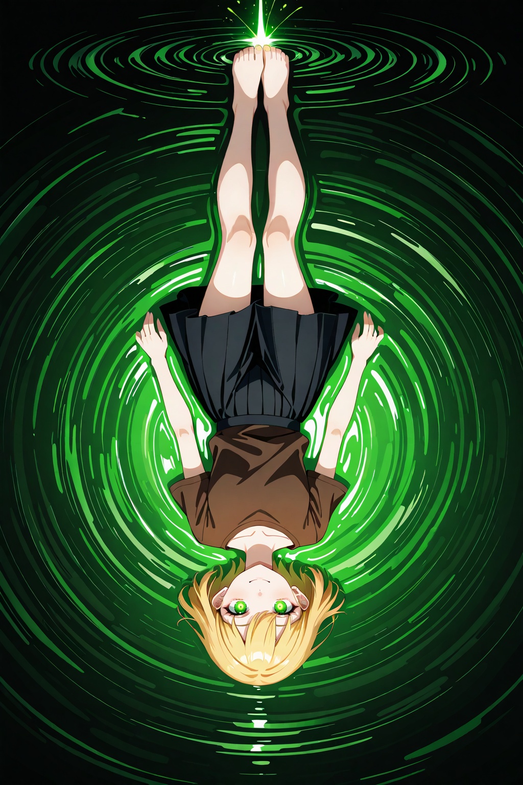 1girl,  barefoot,  black_skirt on Tensor.Art