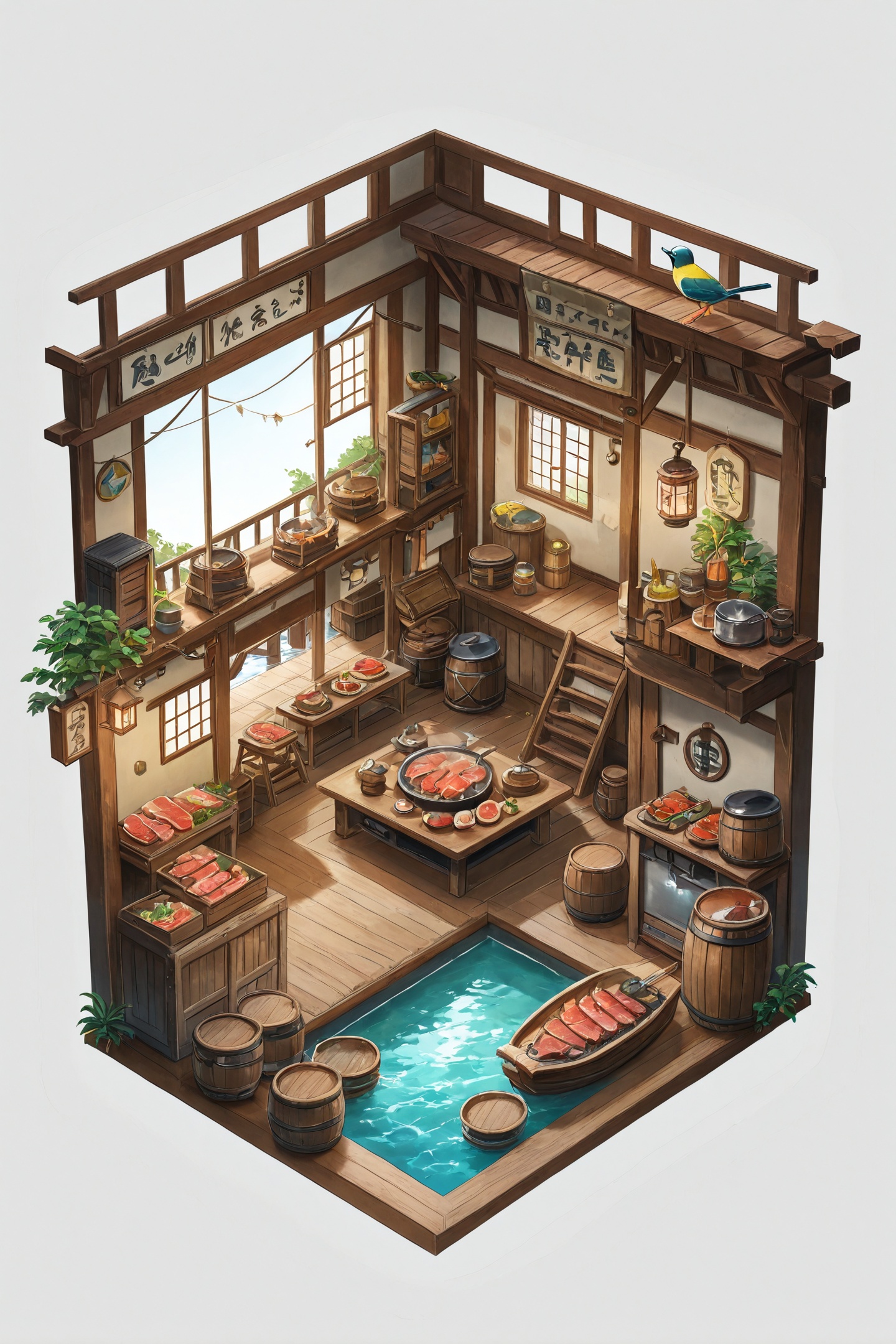 food,  fish,  water on Tensor.Art