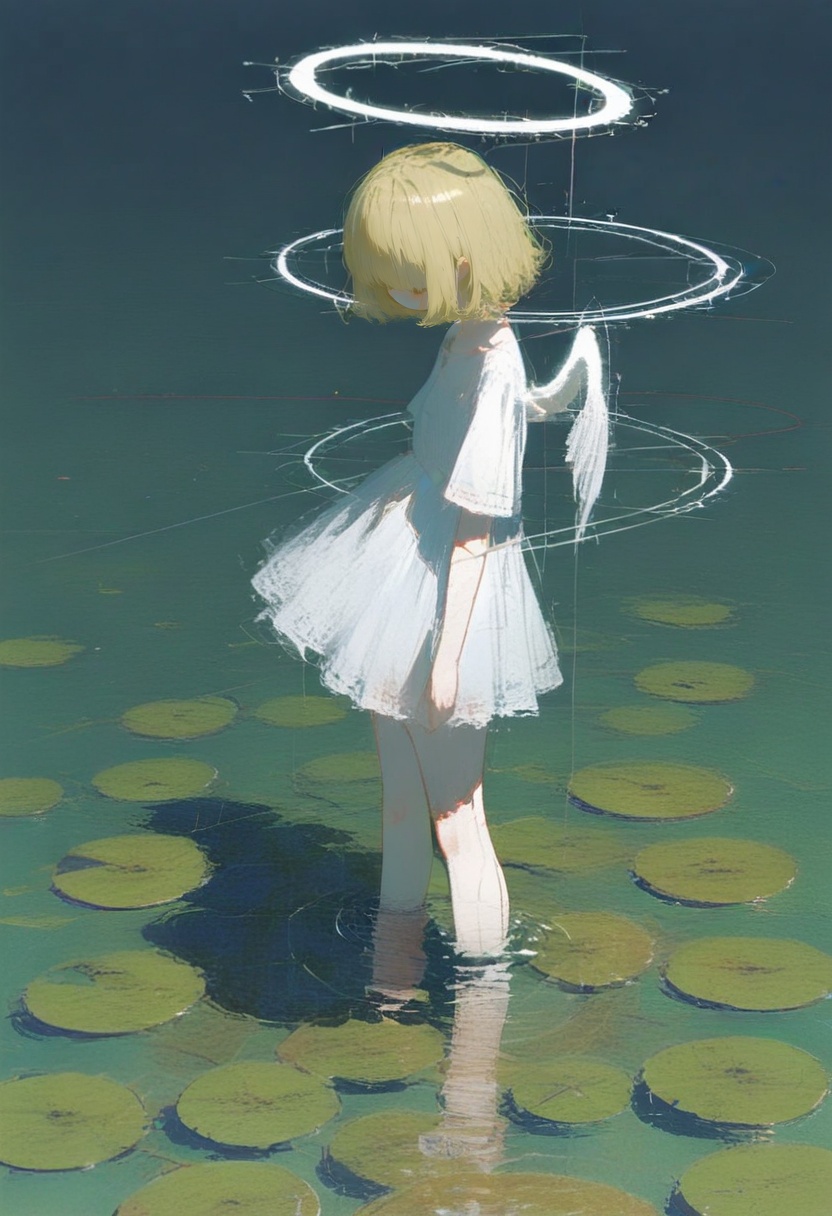 1girl,  solo,  halo on Tensor.Art