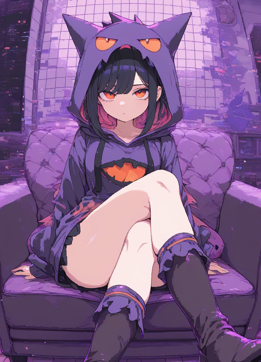 1girl,  gengar outfit,  pixel art on Tensor.Art