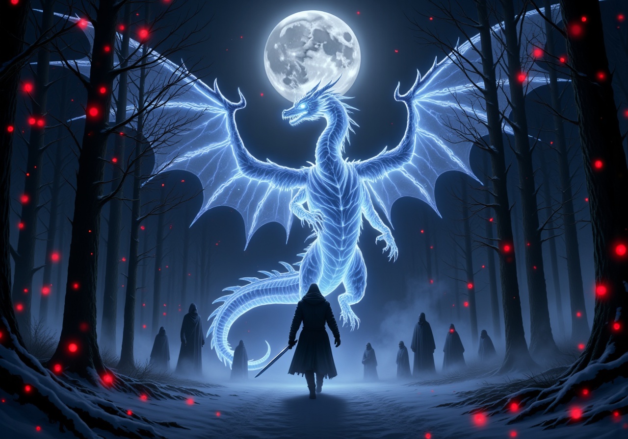 evil frozen dragon,  realistic,  In a cyberpunk-inspired realm on Tensor.Art