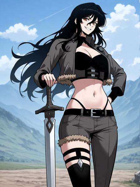 edis_callen,  long hair,  black hair on Tensor.Art