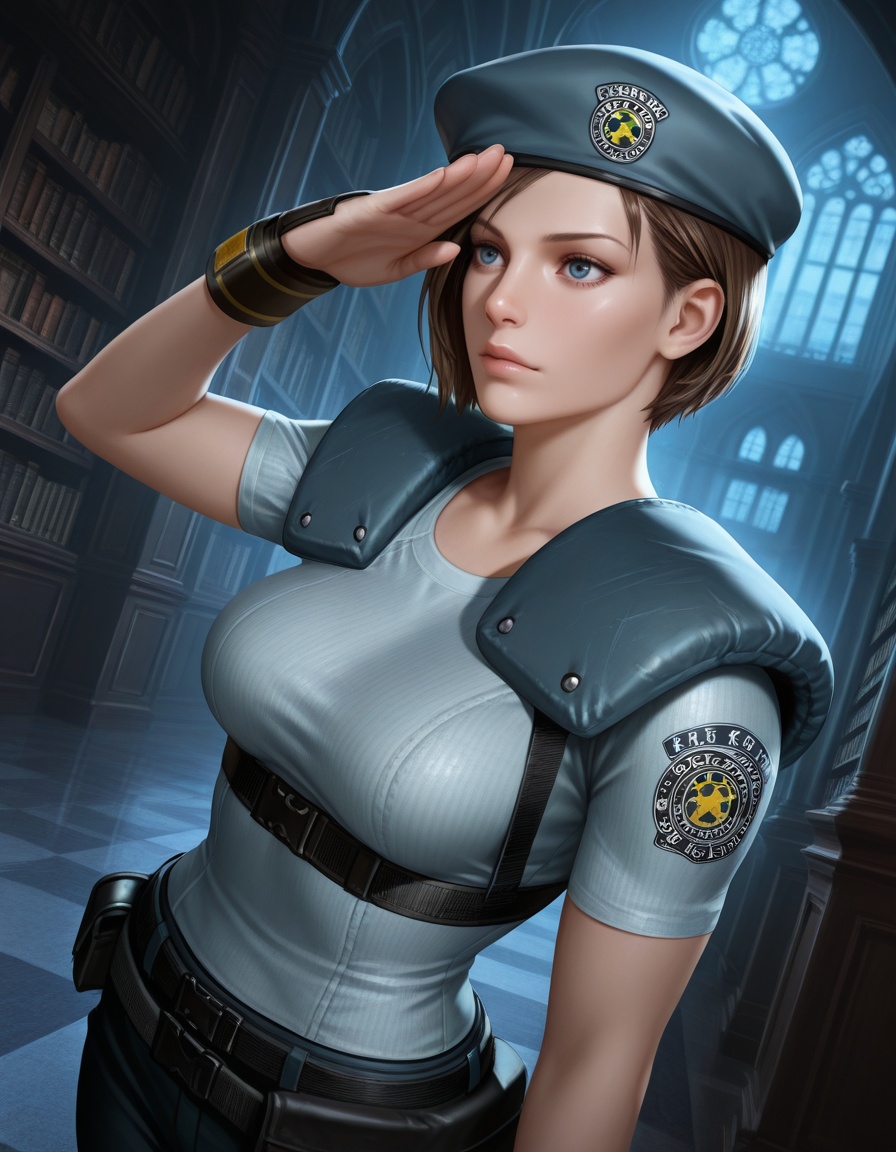 jill valentine,  1girl,  beret on Tensor.Art