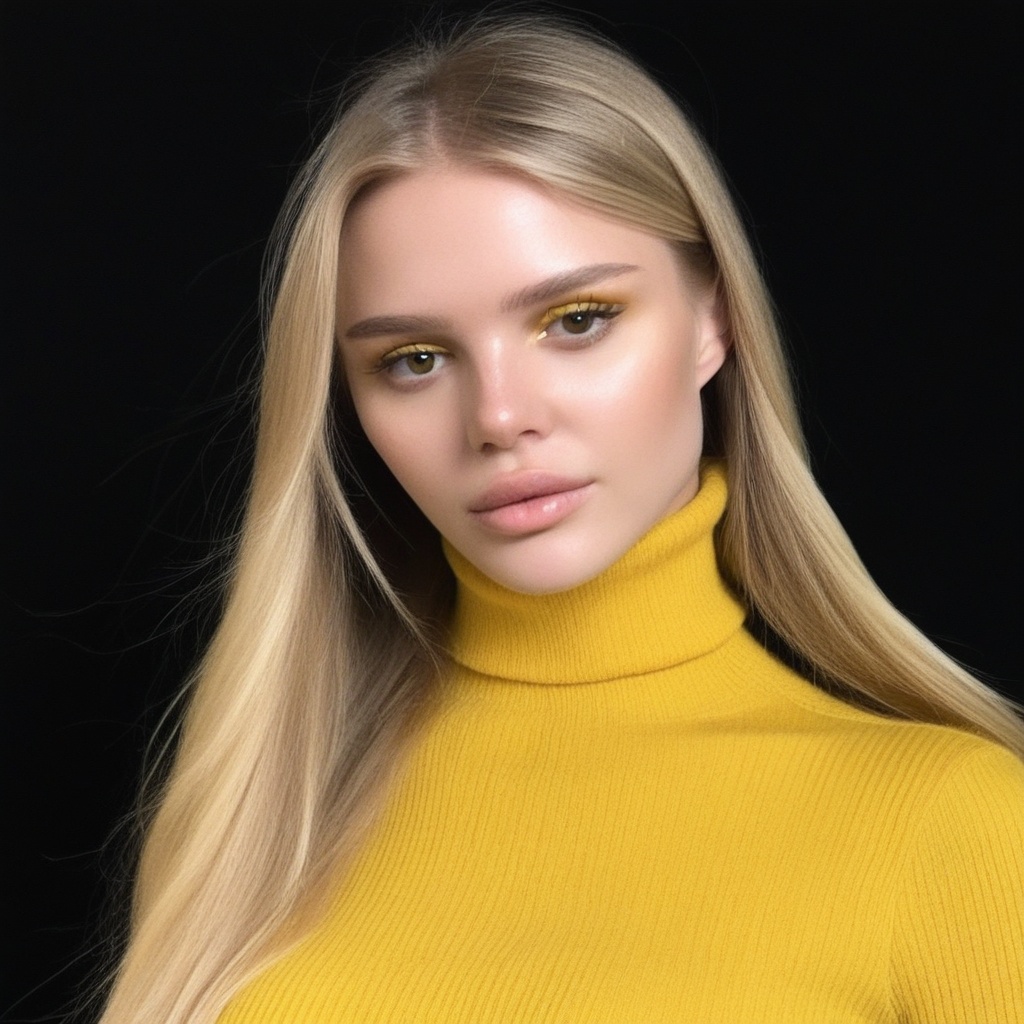 L1ka,  yellow turtleneck,  close-up on Tensor.Art