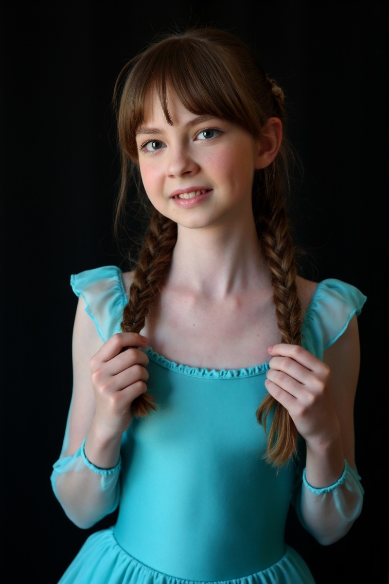 In a stunning studio photo with outstanding quality,  the subject is a beautiful young girl AIDA_FXLR_BelK,  captivatingly...