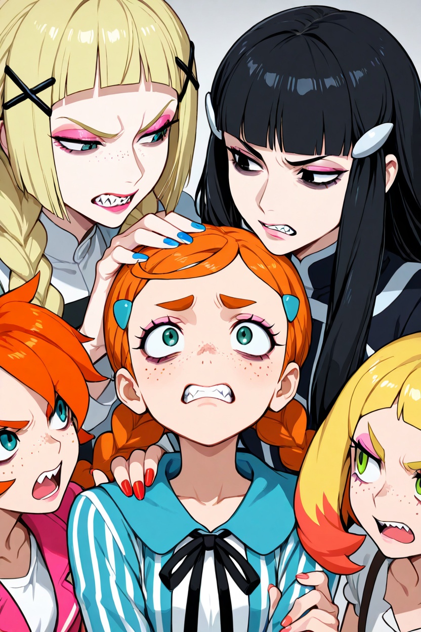 masterpiece,  multiple girls,  hand on another's head on Tensor.Art