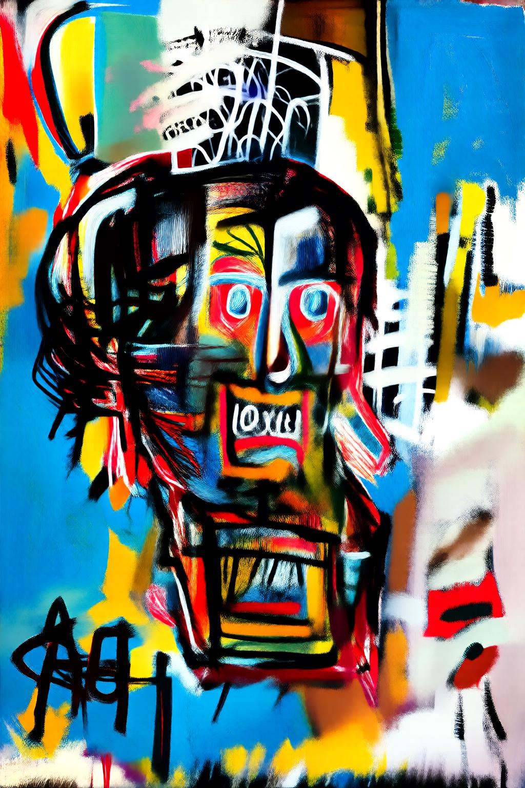 jeanmichelbasquiat2q painting. on Tensor.Art