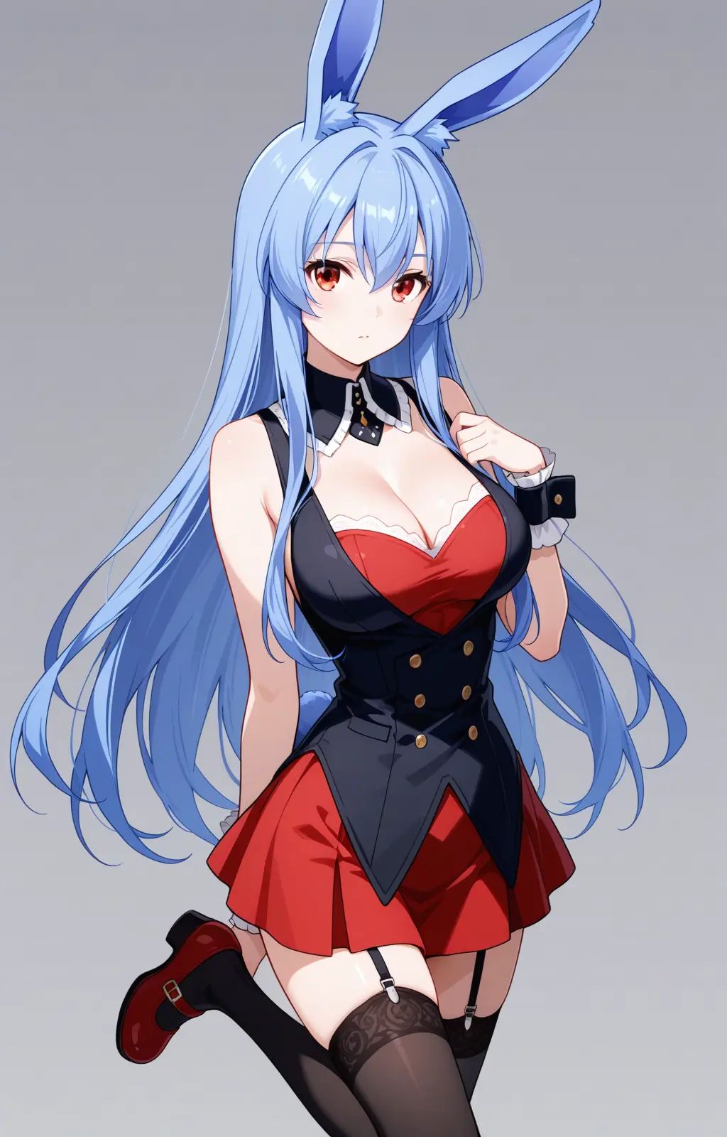pc-kurousagi,  red eyes,  long hair on Tensor.Art