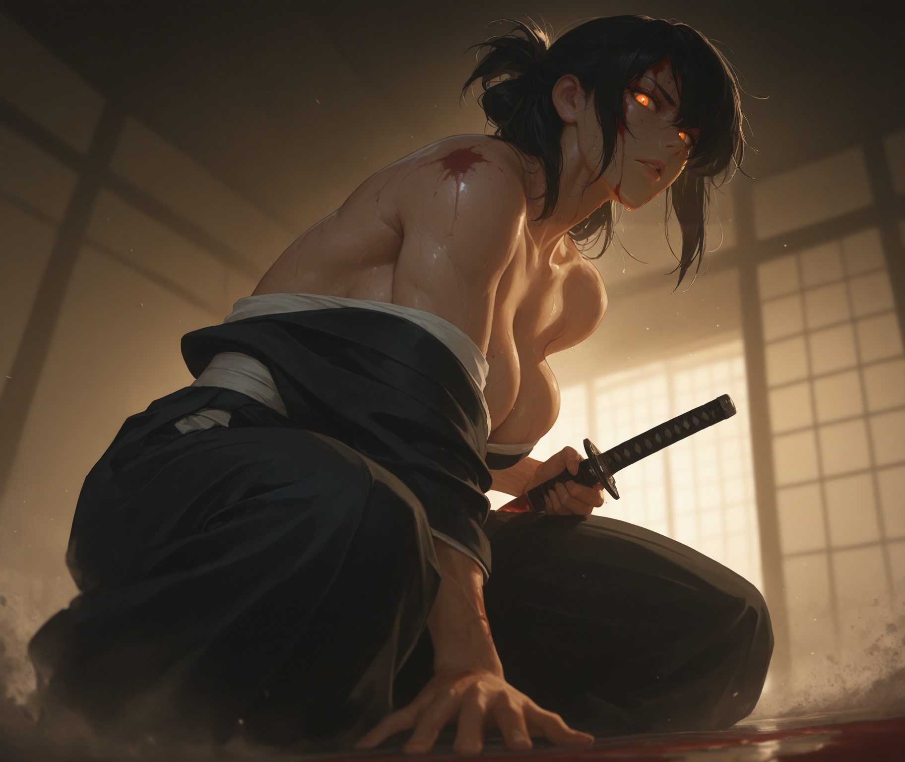 anime coloring,  1girl,  samurai on Tensor.Art