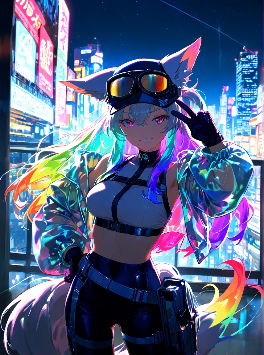 artist:[ekrea jan|yoneyama mai|diyokama|say hana|quasarcake],  1girl,  fox girl on Tensor.Art