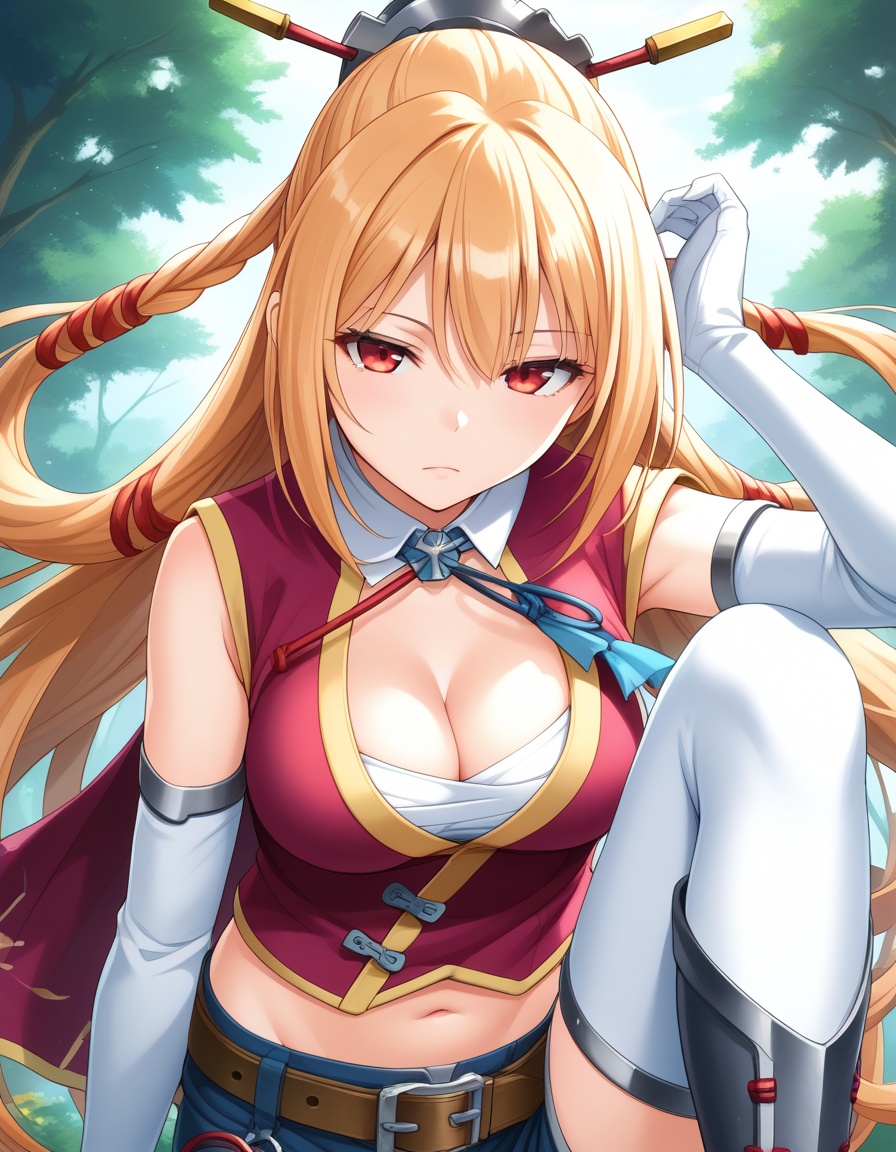 Tachibana Dousetsu(Sengoku Otome),  very long hair,  braid on Tensor.Art