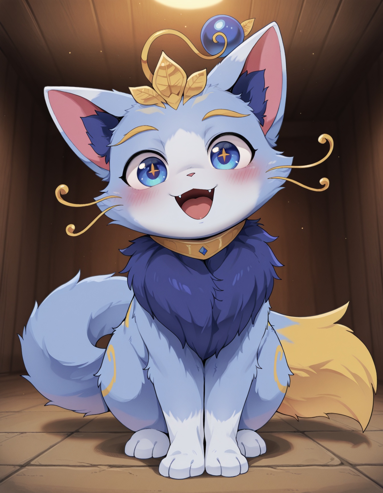 yuumi-default,  antennae orb,  female cat on Tensor.Art
