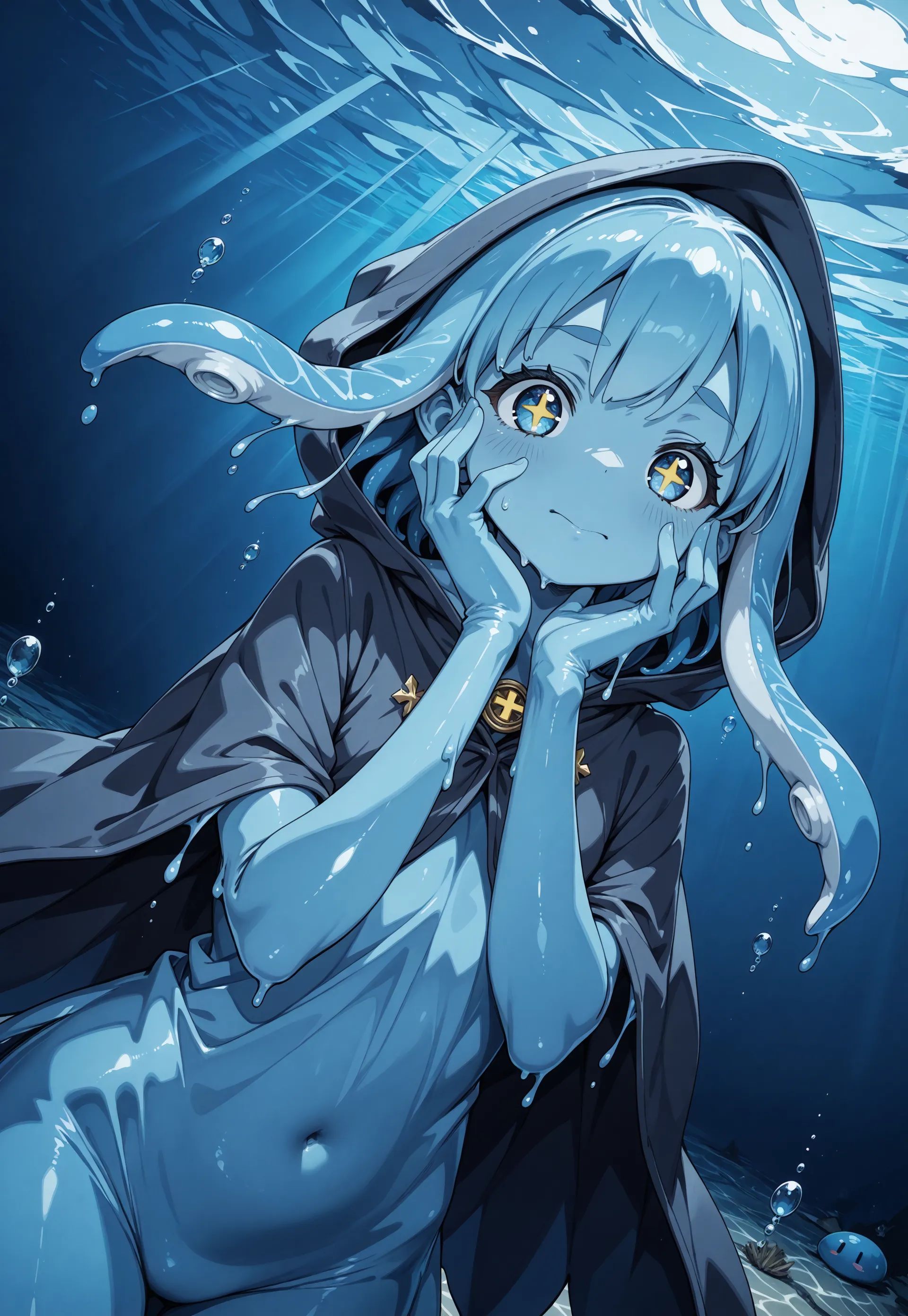 1girl,  slime girl,  tentacle hair on Tensor.Art