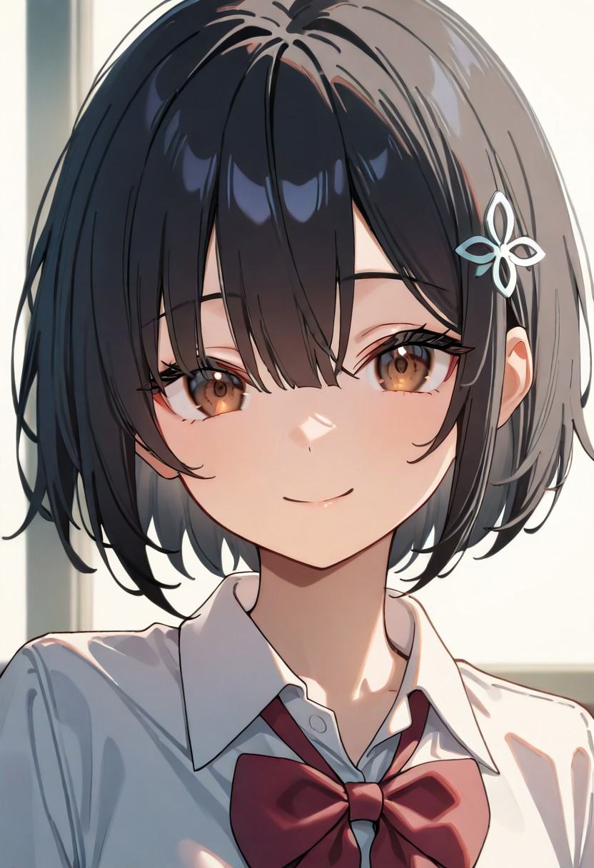 1girl,  brown eyes,  black hair on Tensor.Art