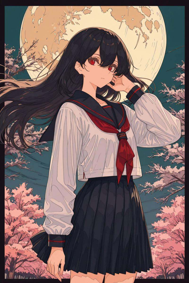 1girl,  long hair,  red eyes on Tensor.Art