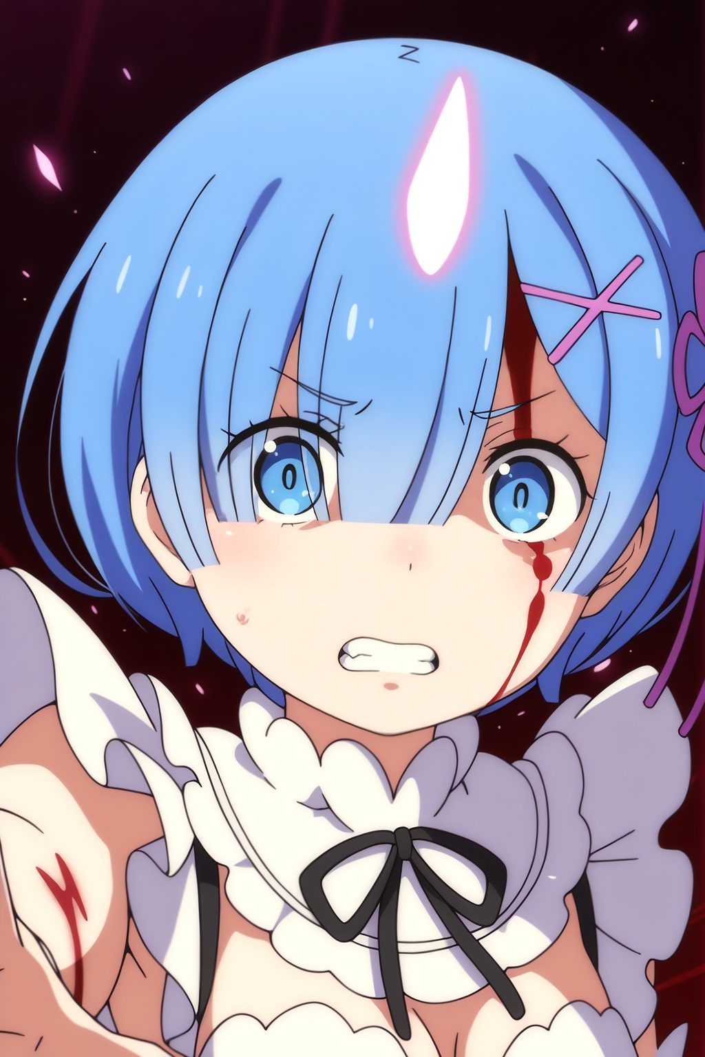 rem (re:zero),  1girl,  blue hair on Tensor.Art