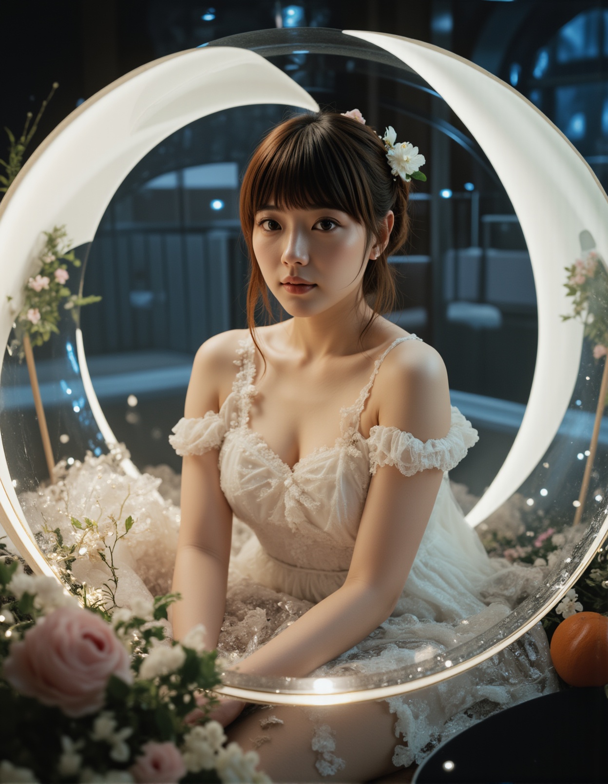 best quality,  masterpiece,  raw photo of a female in white dress on Tensor.Art