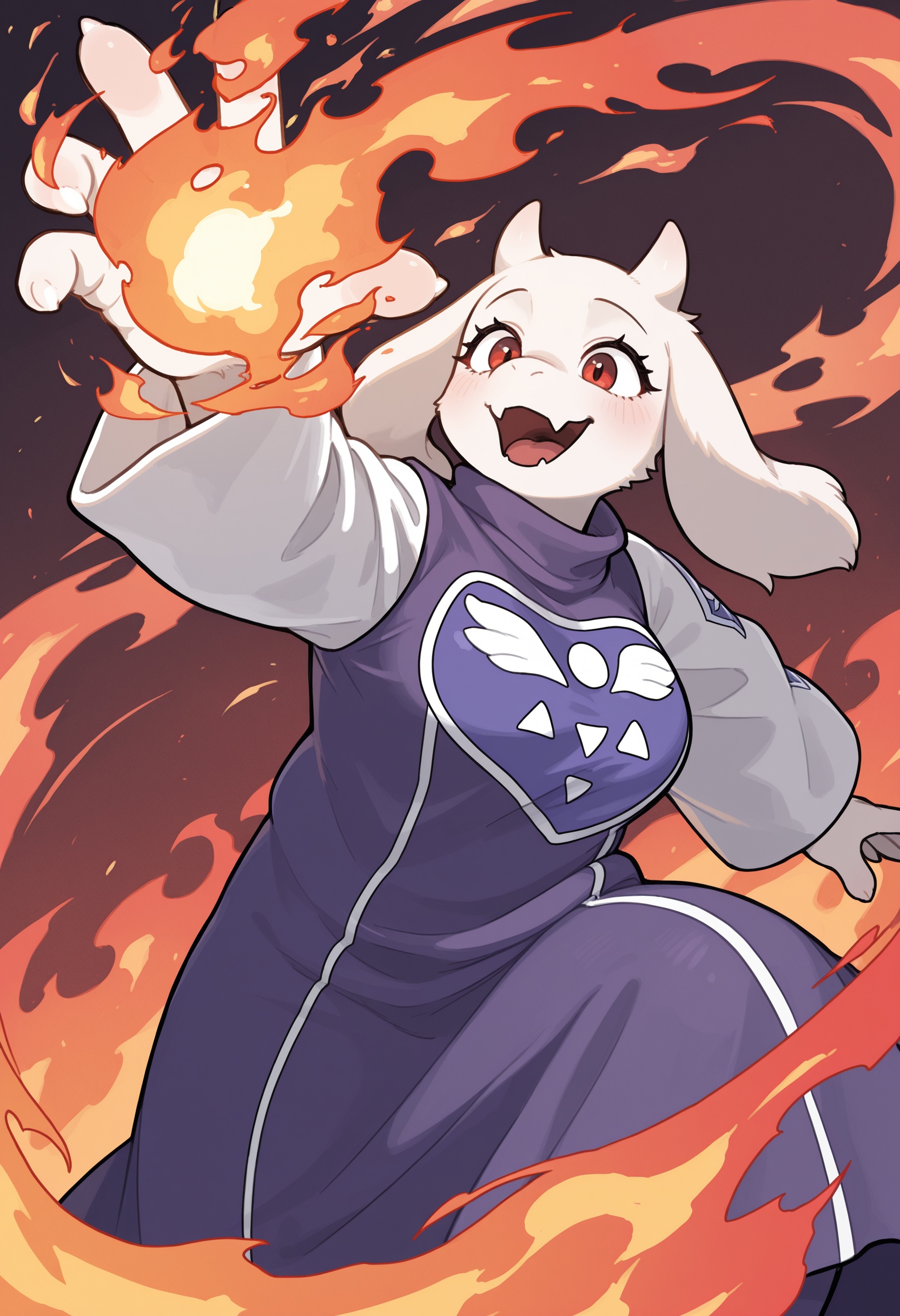 toriel,  undertale \(series\),  red eyes on Tensor.Art