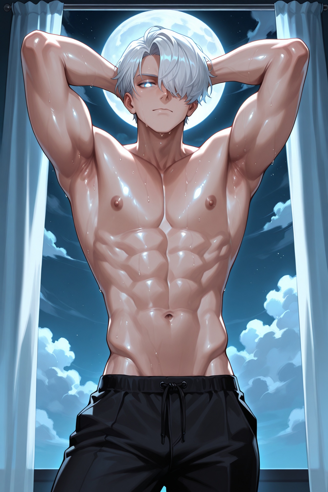 male focus,  muscular,  muscular male on Tensor.Art