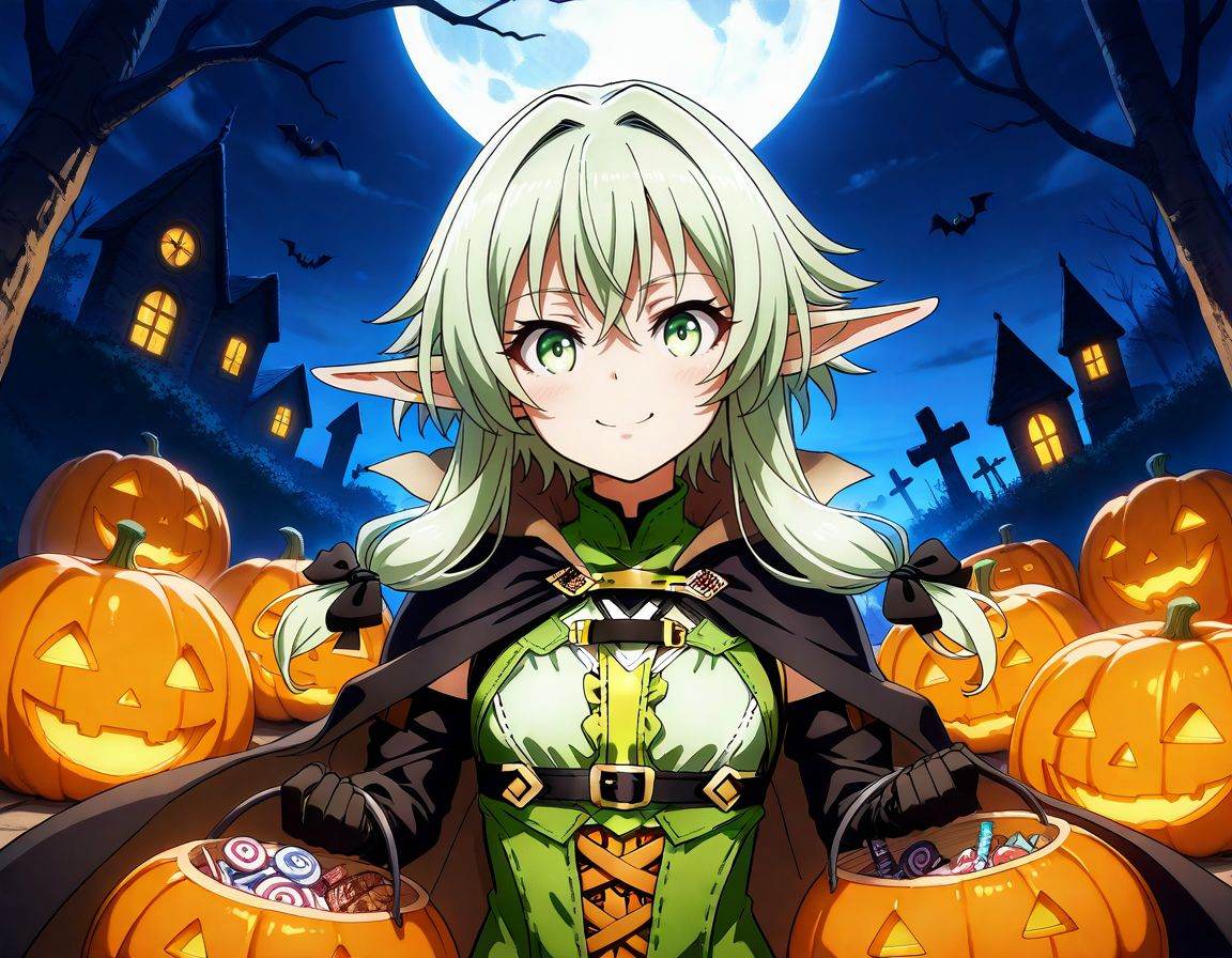 high elf archer \(goblin slayer!\),  halloween costume,  smile on Tensor.Art