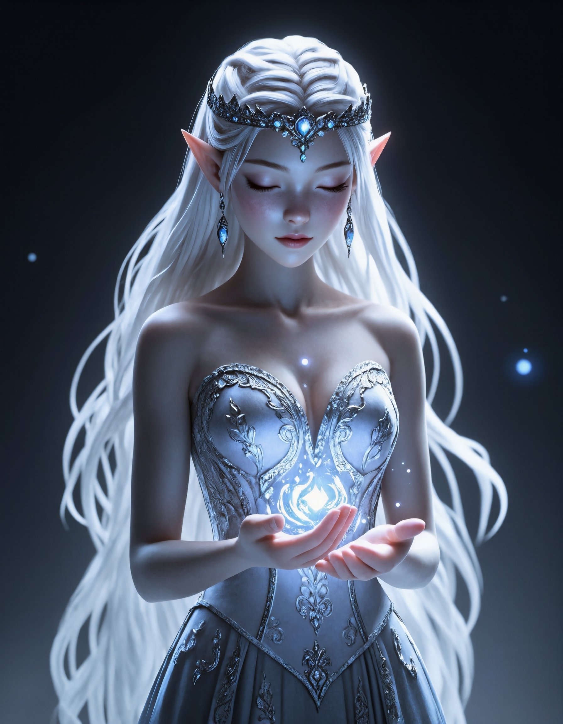A stunning,  hyper-realistic depiction of a magical princess radiating ethereal energy,  with long on Tensor.Art