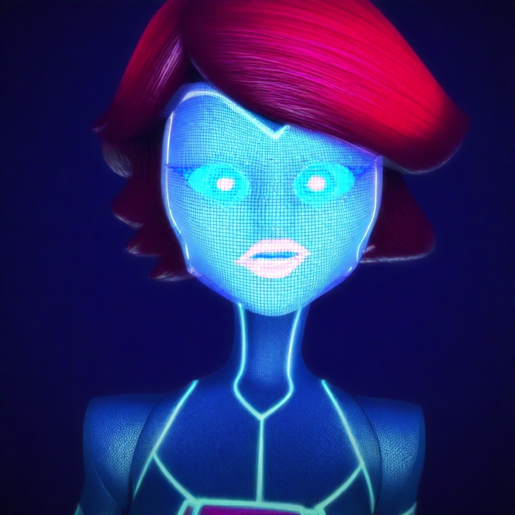 blue sclera,  glowing pink lips,  Prime Queen on Tensor.Art
