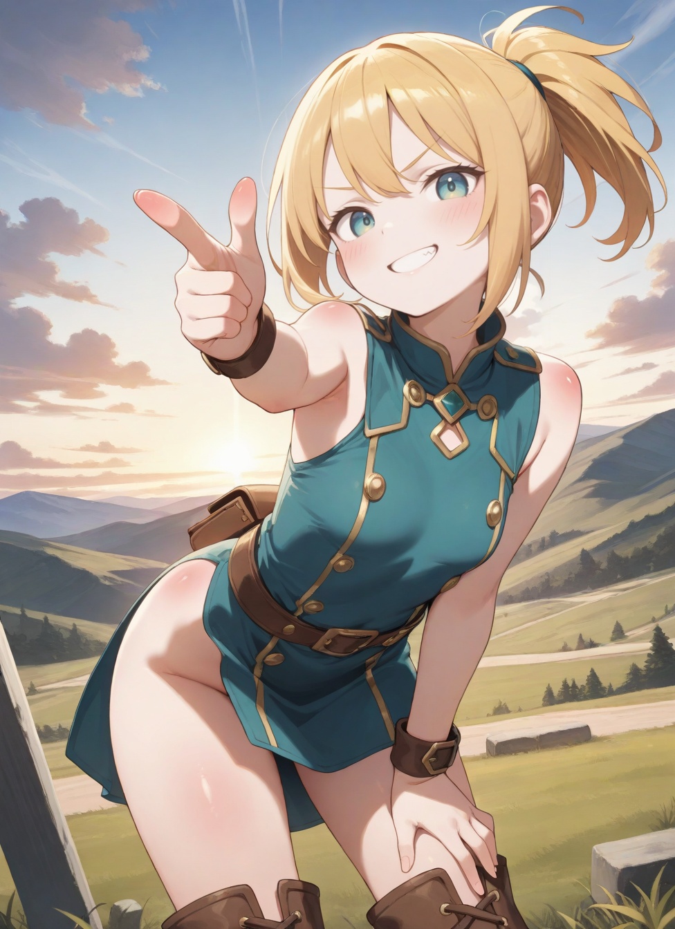 1girl,  cowboy shot,  green eyes on Tensor.Art