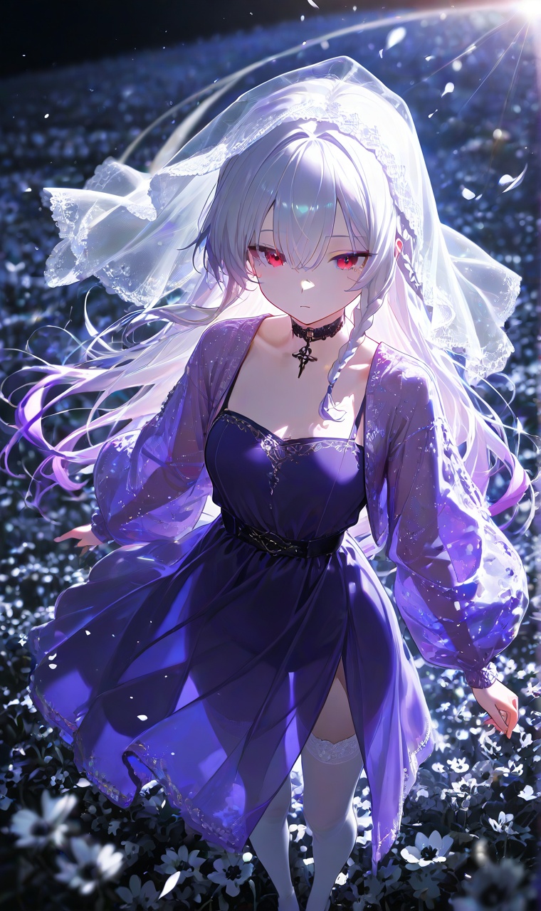 1girl,  white hair,  long hair on Tensor.Art
