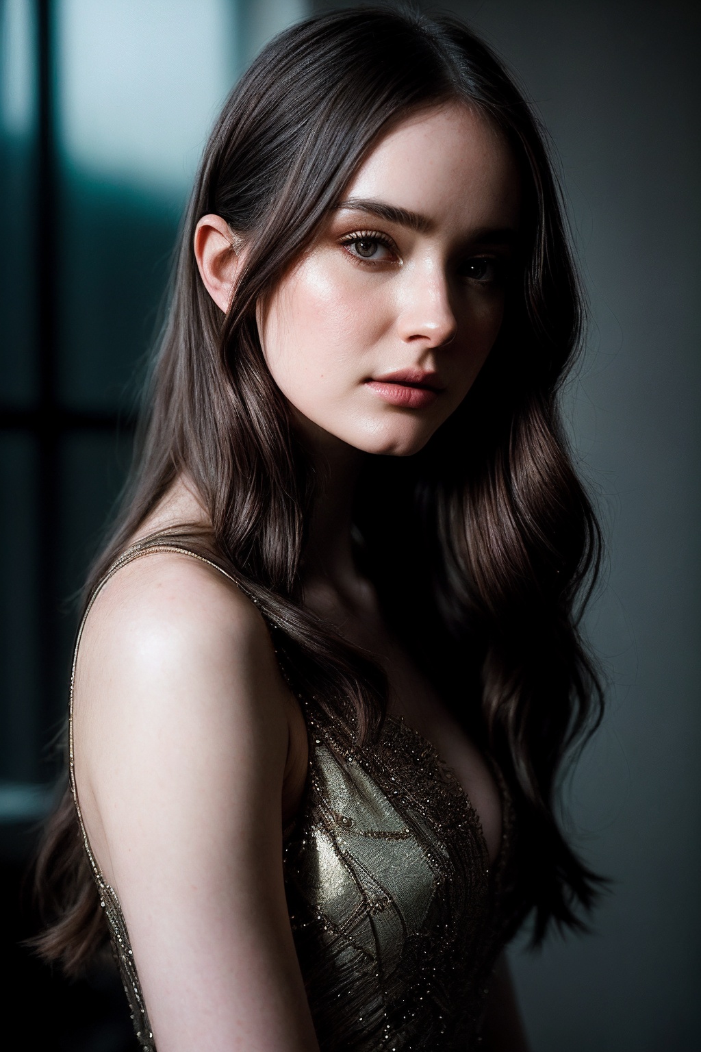 HazelM_SoloTI_v1,  (In a thoughtfully styled outfit with artistic details and elegant lines,  paired with natural on Tenso...