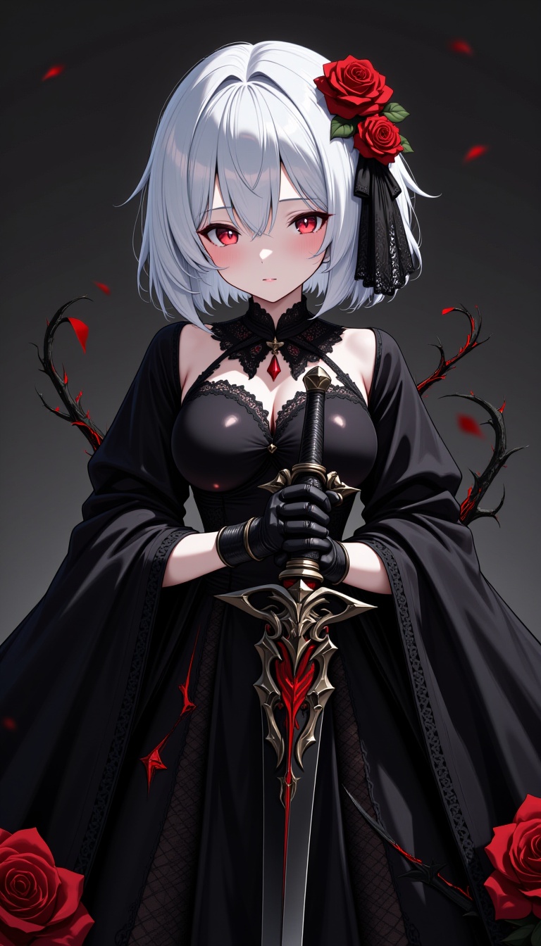 1girl,  black hair,  white hair on Tensor.Art
