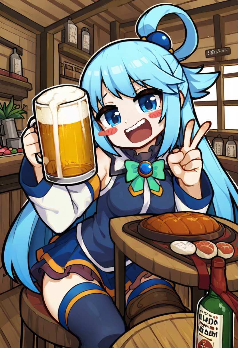 1girl,  aqua \(konosuba\),  kono subarashii sekai ni shukufuku wo! on Tensor.Art