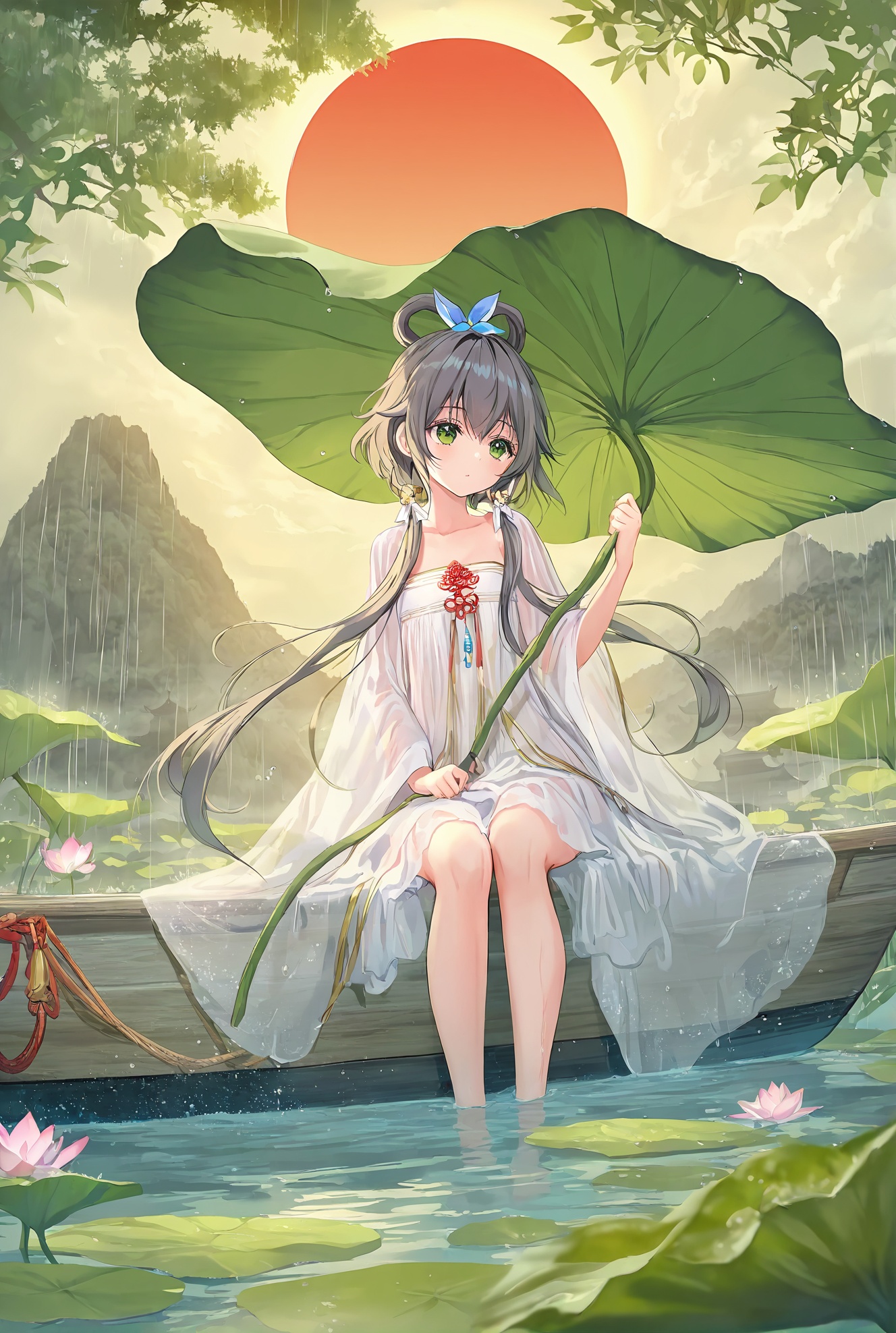 luo tianyi,  sitting on boat,  alternate_costume on Tensor.Art
