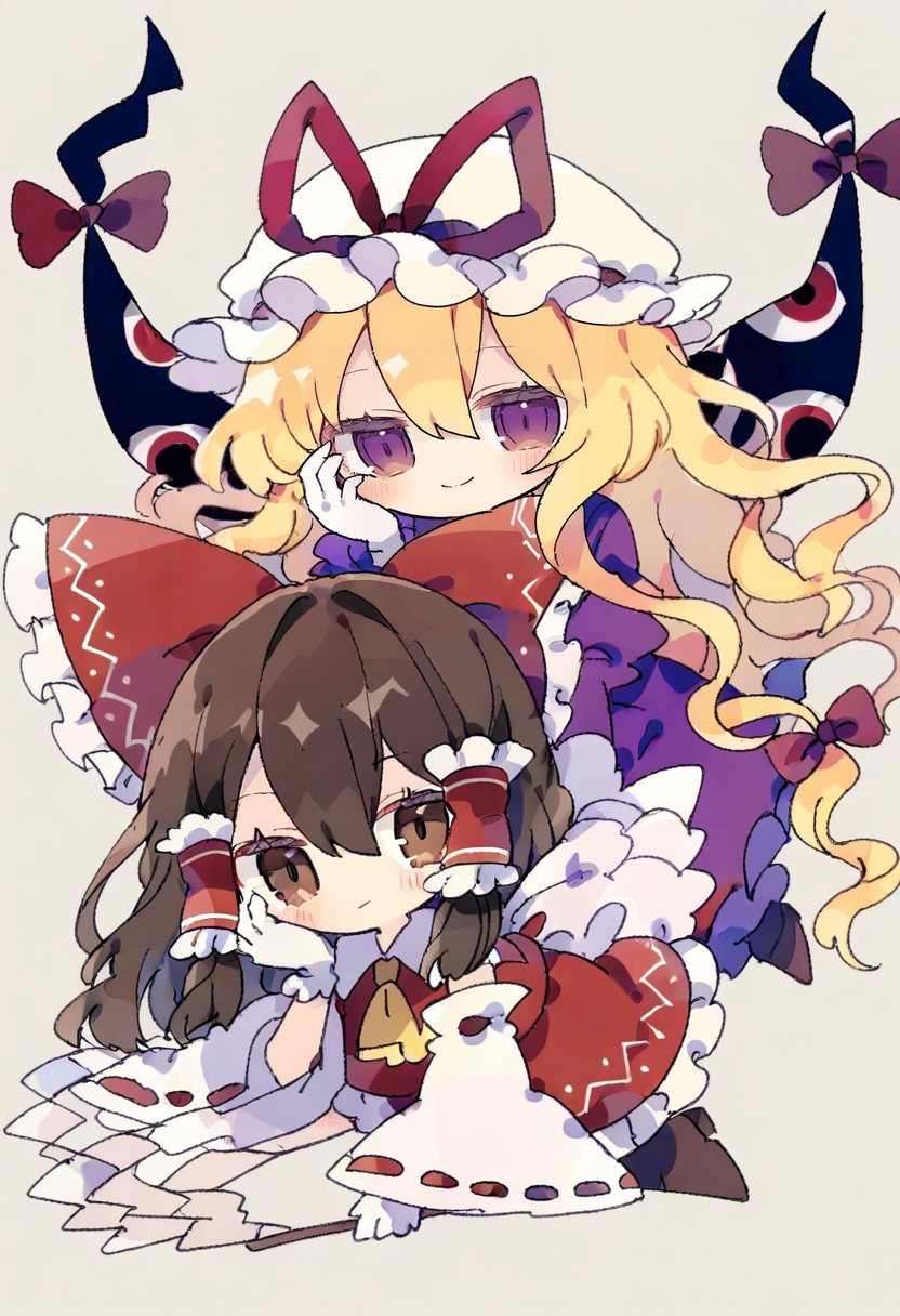 multiple girls,  hakurei reimu,  2girls on Tensor.Art