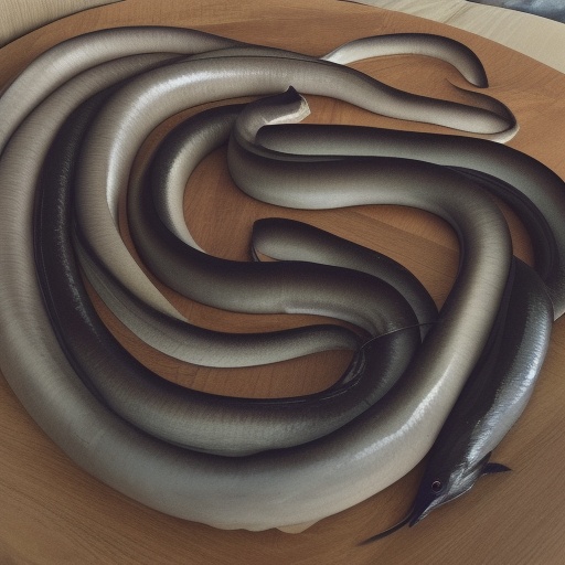 out of frame,  no humans,  Four eels on Tensor.Art