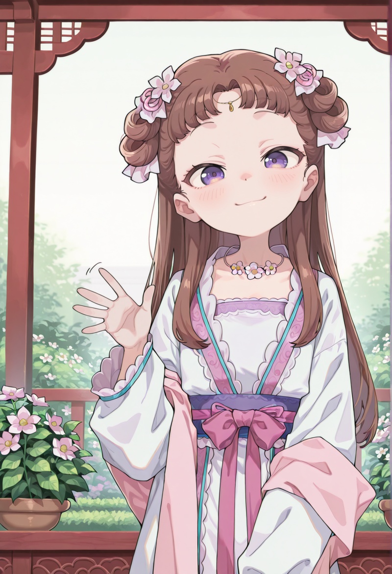 1girl,  brown hair,  purple eyes on Tensor.Art