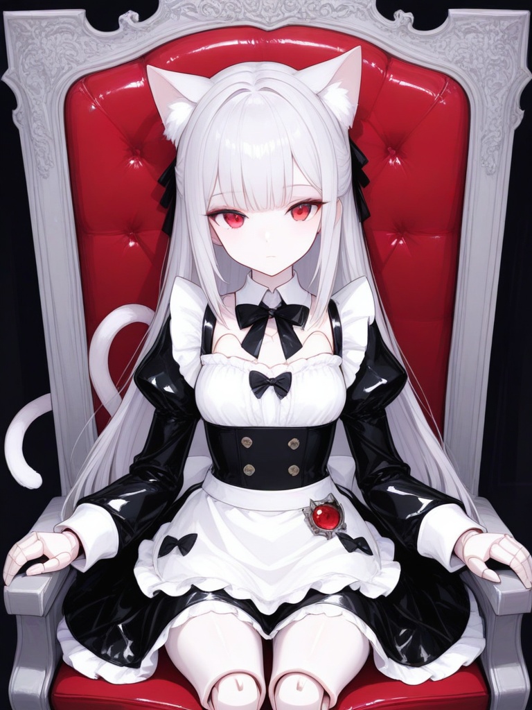 1girl,  silver hair,  long straight hair on Tensor.Art