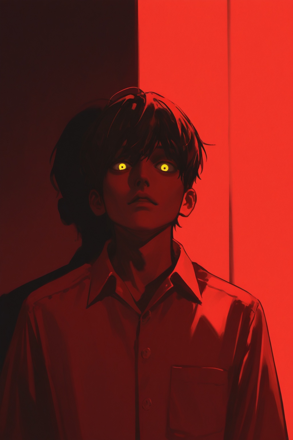 shirt,  solo,  yellow_eyes on Tensor.Art