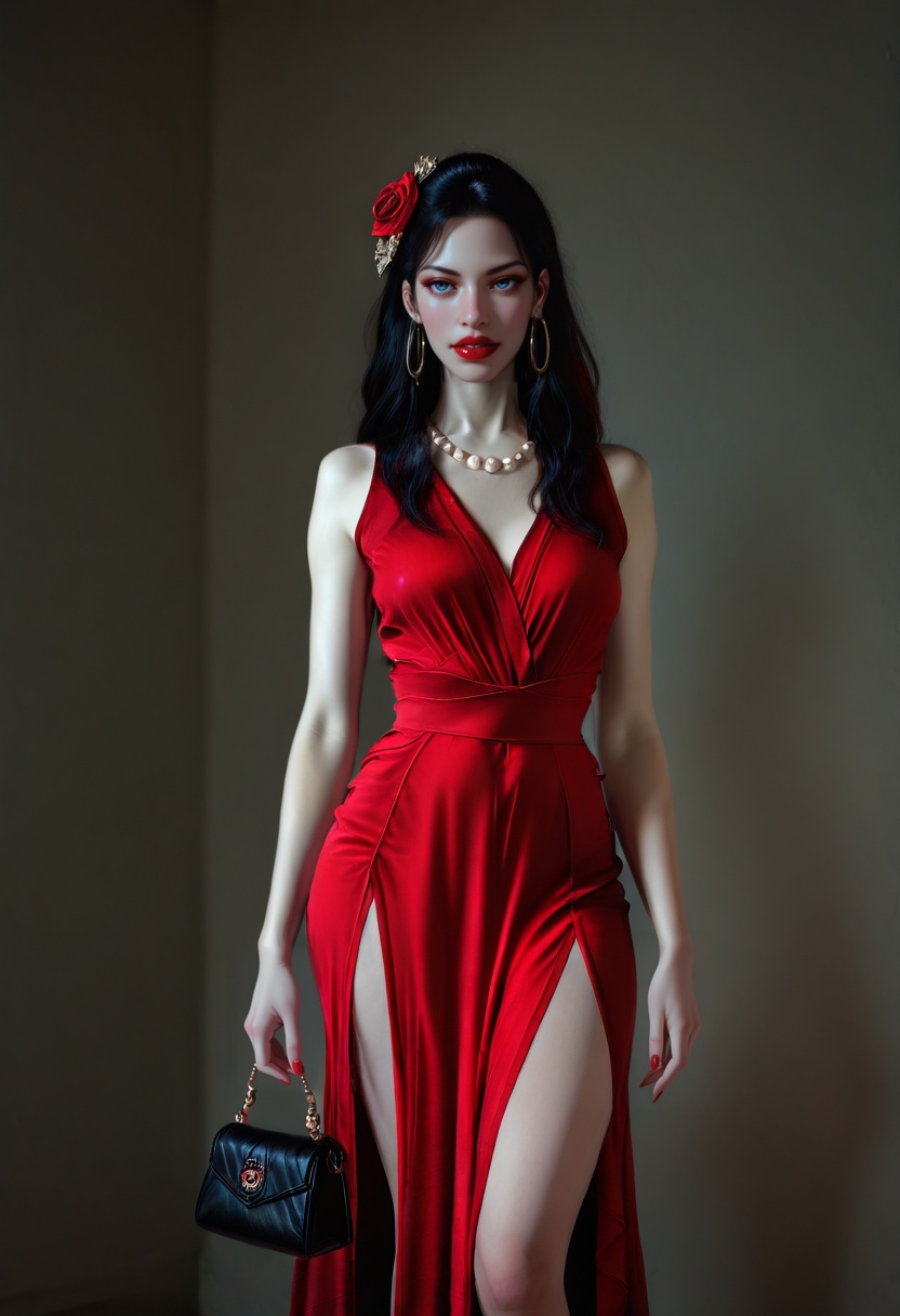Shelob,  1girl,  red dress on Tensor.Art