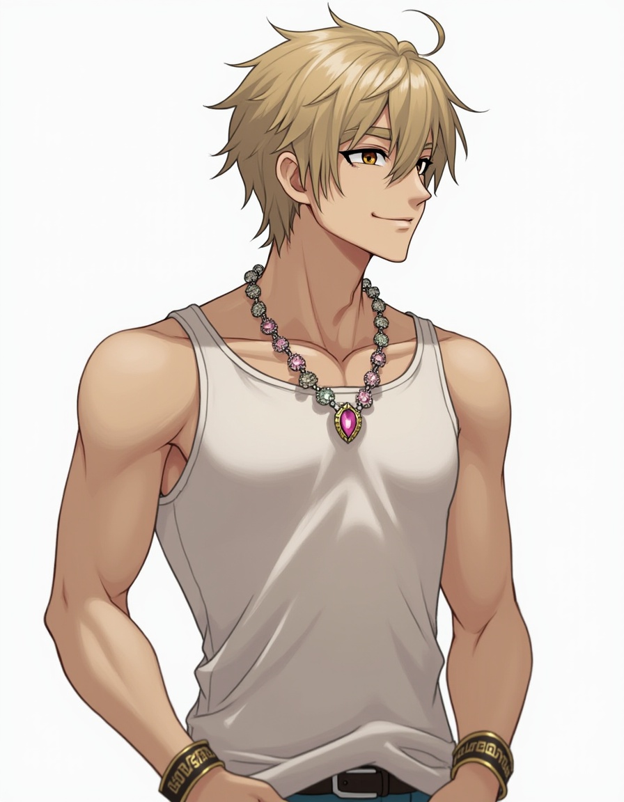 <lora:FLUX1_CNBrad:1>1boy,CNBrad,abs,solo,  **** top  ,jewelry