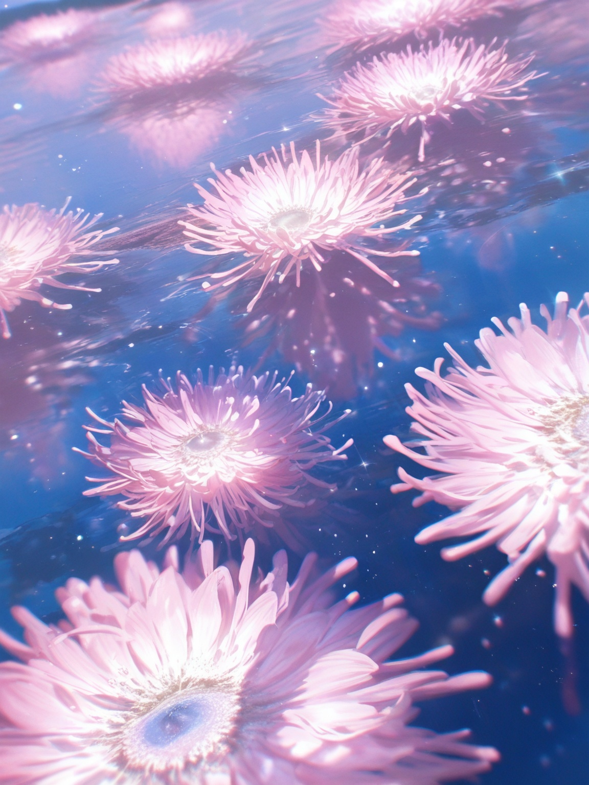 1girl,  crater lake,  sea anemone on Tensor.Art