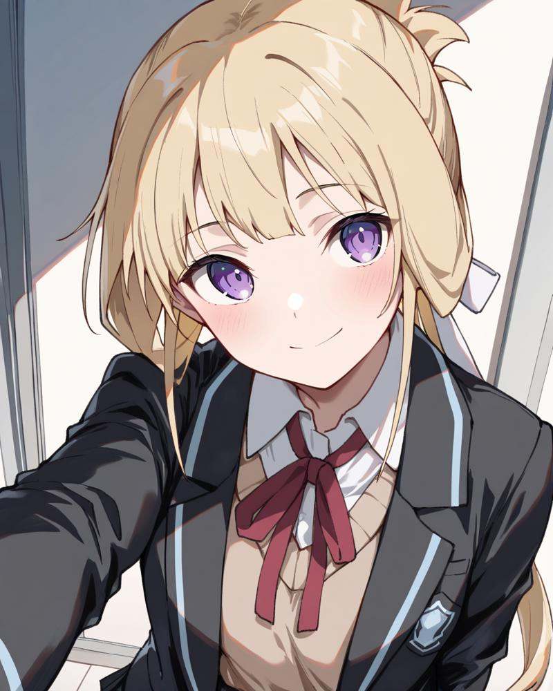 Closed mouth,  smile,  Nogi Wakaba on Tensor.Art