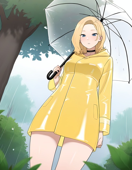 b1ngd4k,  girl,  yellow raincoat on Tensor.Art